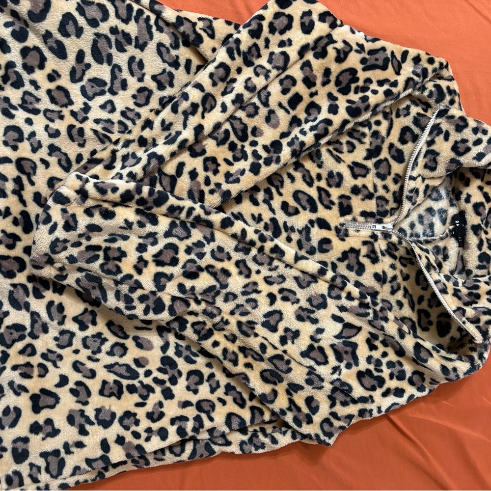 Rachel Leopard Print Hoodie - Tan and Black